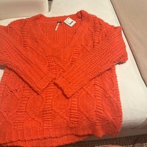 NWT Free People Women's Knit Oversized Vneck Sweater